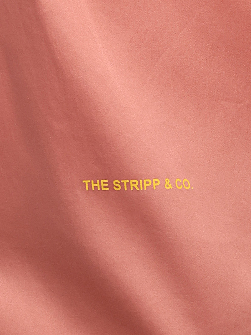 Veromoda Peach Plain Poly Satin Lycra Shirt with Gold Metal Button - Premium, Unbreakable button