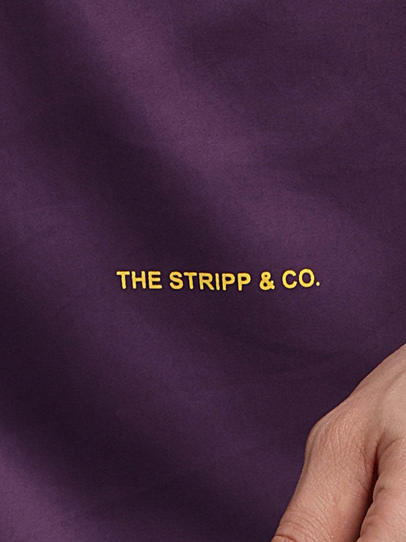 Violet/Lavendour Plain Poly Satin Lycra Shirt with Silver Metal Button - Premium, Unbreakable button