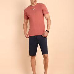PEACH MODE, IMPORTED COTTON BIO WASHED-FEEL SOFT CREW NECK T SHIRT