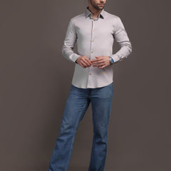11. Poly Satin Lycra Shirt with Gold Metal Button - Premium, Unbreakable button