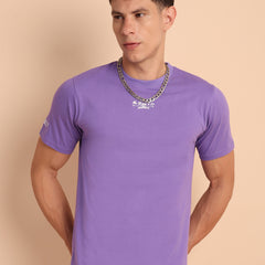 PURPLE AMYETHYST, IMPORTED COTTON BIO WASHED-FEEL SOFT CREW NECK T SHIRT