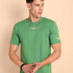 PISTA GREEN, IMPORTED COTTON BIO WASHED-FEEL SOFT CREW NECK T SHIRT