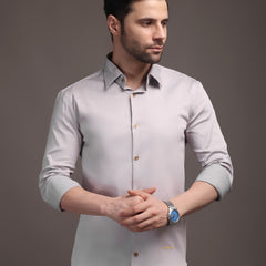 11. Poly Satin Lycra Shirt with Gold Metal Button - Premium, Unbreakable button
