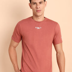 PEACH MODE, IMPORTED COTTON BIO WASHED-FEEL SOFT CREW NECK T SHIRT