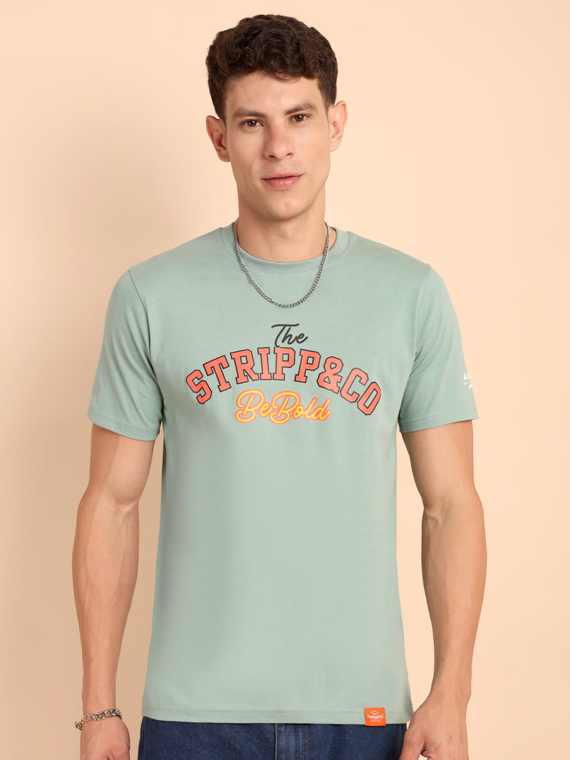 CAPER ASH GREY, IMPORTED COTTON BIO WASHED-FEEL SOFT CREW NECK T SHIRT