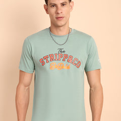 CAPER ASH GREY, IMPORTED COTTON BIO WASHED-FEEL SOFT CREW NECK T SHIRT
