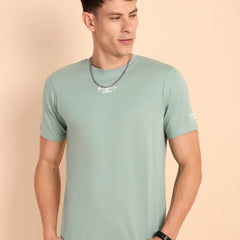 CAPER ASH GREY, IMPORTED COTTON BIO WASHED-FEEL SOFT CREW NECK T SHIRT