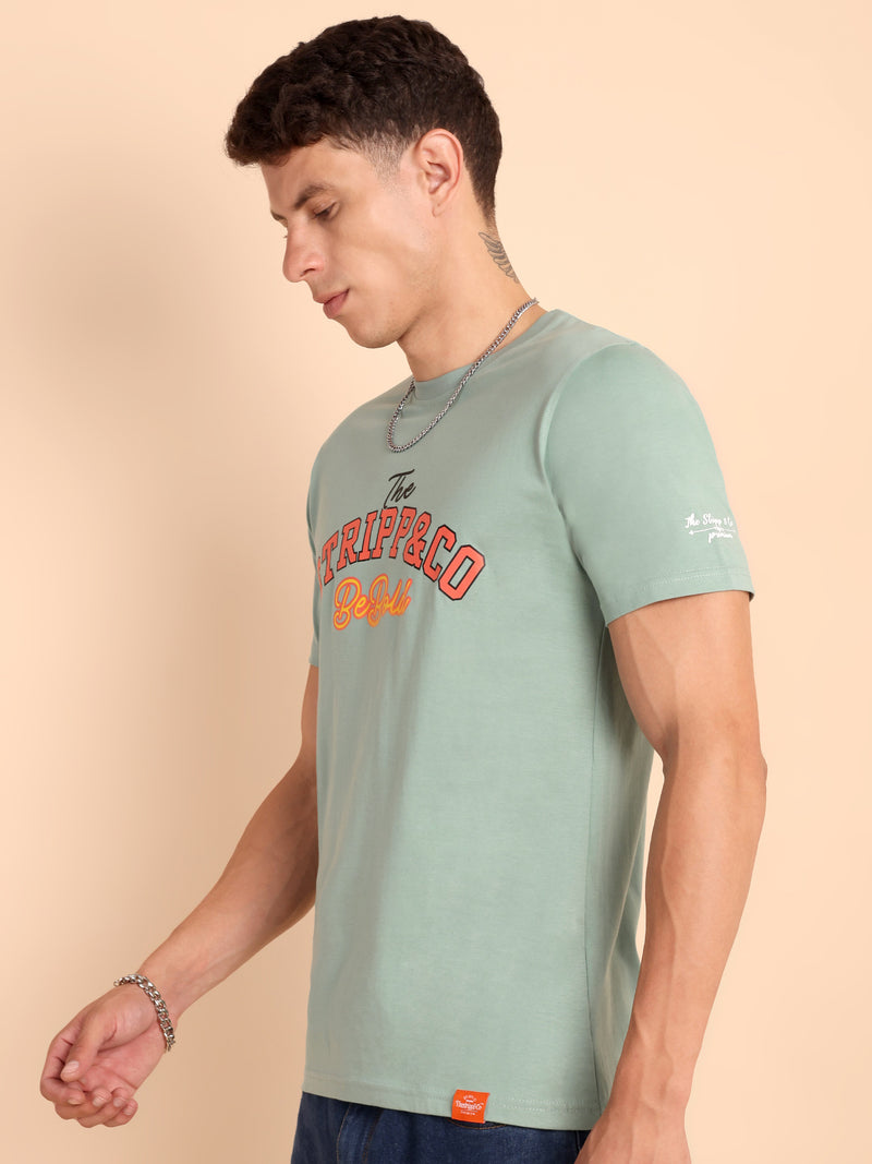 CAPER ASH GREY, IMPORTED COTTON BIO WASHED-FEEL SOFT CREW NECK T SHIRT