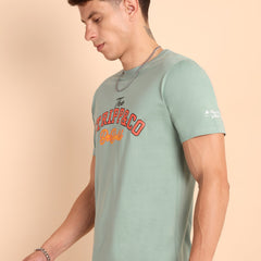 CAPER ASH GREY, IMPORTED COTTON BIO WASHED-FEEL SOFT CREW NECK T SHIRT