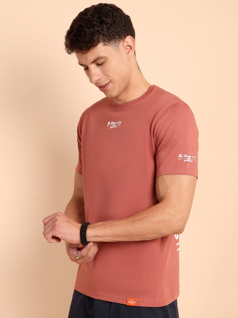 PEACH MODE, IMPORTED COTTON BIO WASHED-FEEL SOFT CREW NECK T SHIRT