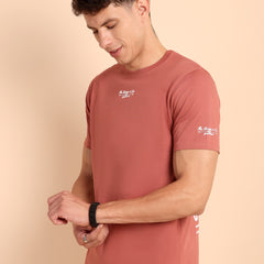 PEACH MODE, IMPORTED COTTON BIO WASHED-FEEL SOFT CREW NECK T SHIRT