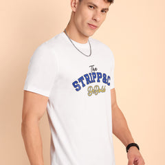 MILKY WHITE, IMPORTED COTTON BIO WASHED-FEEL SOFT CREW NECK T SHIRT