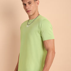 LIMEPISTACHIO, IMPORTED COTTON BIO WASHED-FEEL SOFT CREW NECK T SHIRT