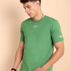 PISTA GREEN, IMPORTED COTTON BIO WASHED-FEEL SOFT CREW NECK T SHIRT