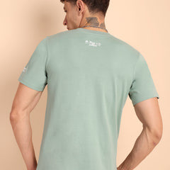 CAPER ASH GREY, IMPORTED COTTON BIO WASHED-FEEL SOFT CREW NECK T SHIRT