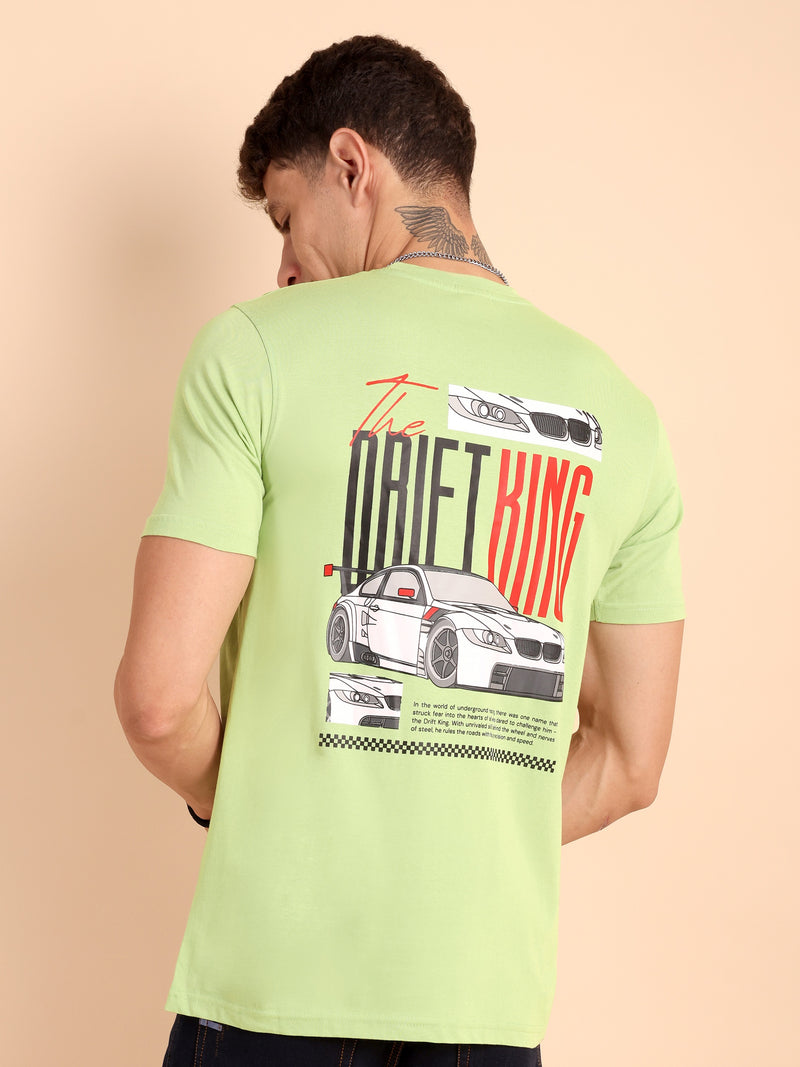 LIMEPISTACHIO, IMPORTED COTTON BIO WASHED-FEEL SOFT CREW NECK T SHIRT