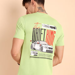 LIMEPISTACHIO, IMPORTED COTTON BIO WASHED-FEEL SOFT CREW NECK T SHIRT