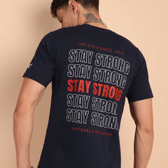 NAVY BLUE, IMPORTED COTTON BIO WASHED-FEEL SOFT CREW NECK T SHIRT