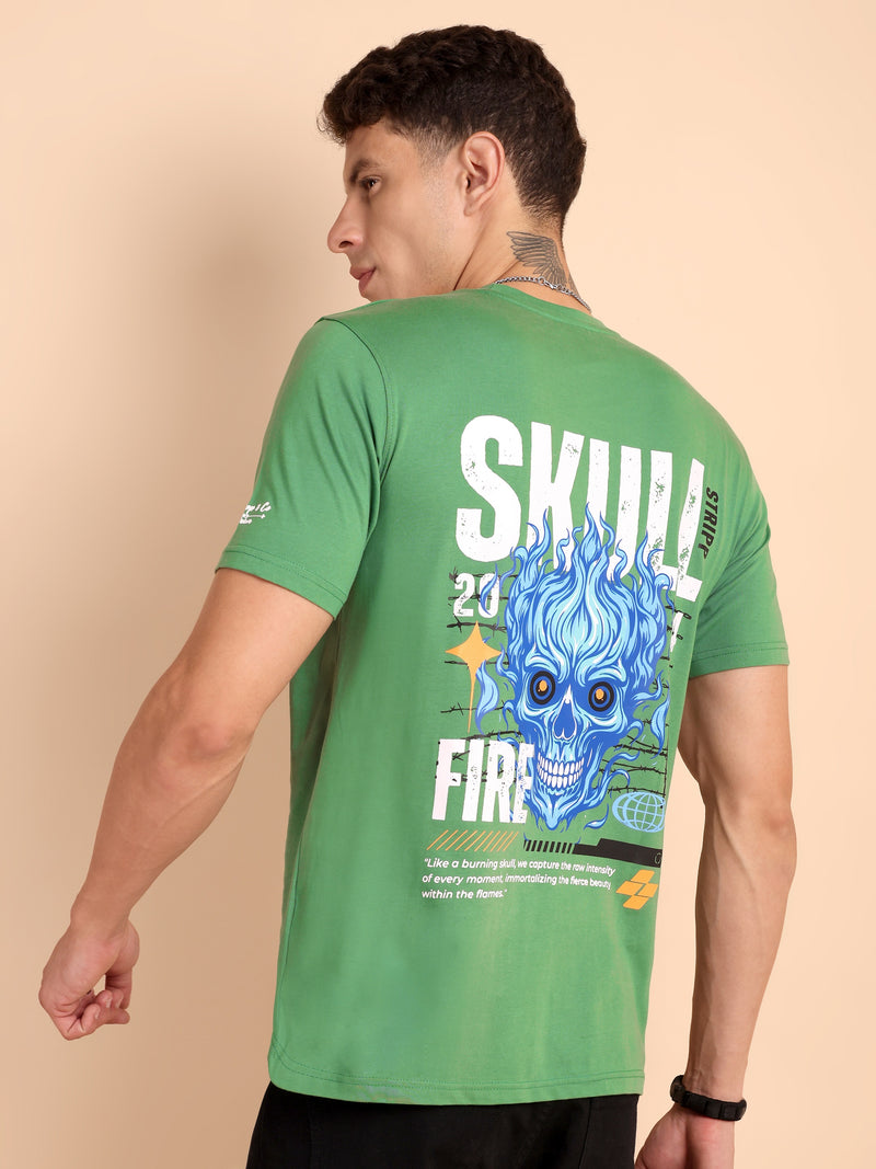 PISTA GREEN, IMPORTED COTTON BIO WASHED-FEEL SOFT CREW NECK T SHIRT