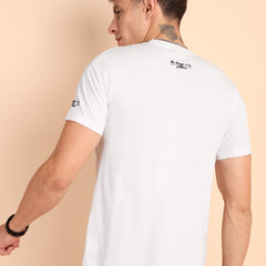 MILKY WHITE, IMPORTED COTTON BIO WASHED-FEEL SOFT CREW NECK T SHIRT