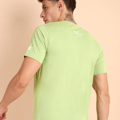 LIME PISTA, IMPORTED COTTON BIO WASHED-FEEL SOFT CREW NECK T SHIRT