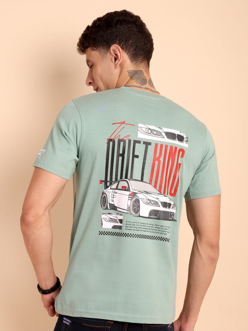 CAPER ASH GREY, IMPORTED COTTON BIO WASHED-FEEL SOFT CREW NECK T SHIRT