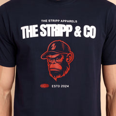 NAVY BLUE, IMPORTED COTTON BIO WASHED-FEEL SOFT CREW NECK T SHIRT