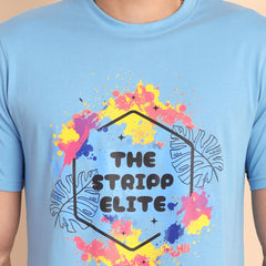 CLOUD BLUE, IMPORTED COTTON BIO WASHED-FEEL SOFT CREW NECK T SHIRT