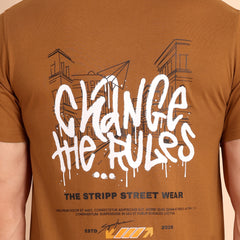 BROWN SUGAR, IMPORTED COTTON BIO WASHED-FEEL SOFT CREW NECK T SHIRT