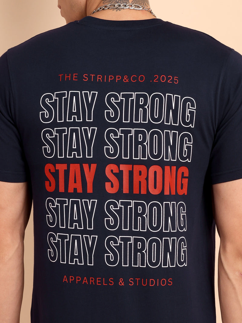 NAVY BLUE, IMPORTED COTTON BIO WASHED-FEEL SOFT CREW NECK T SHIRT