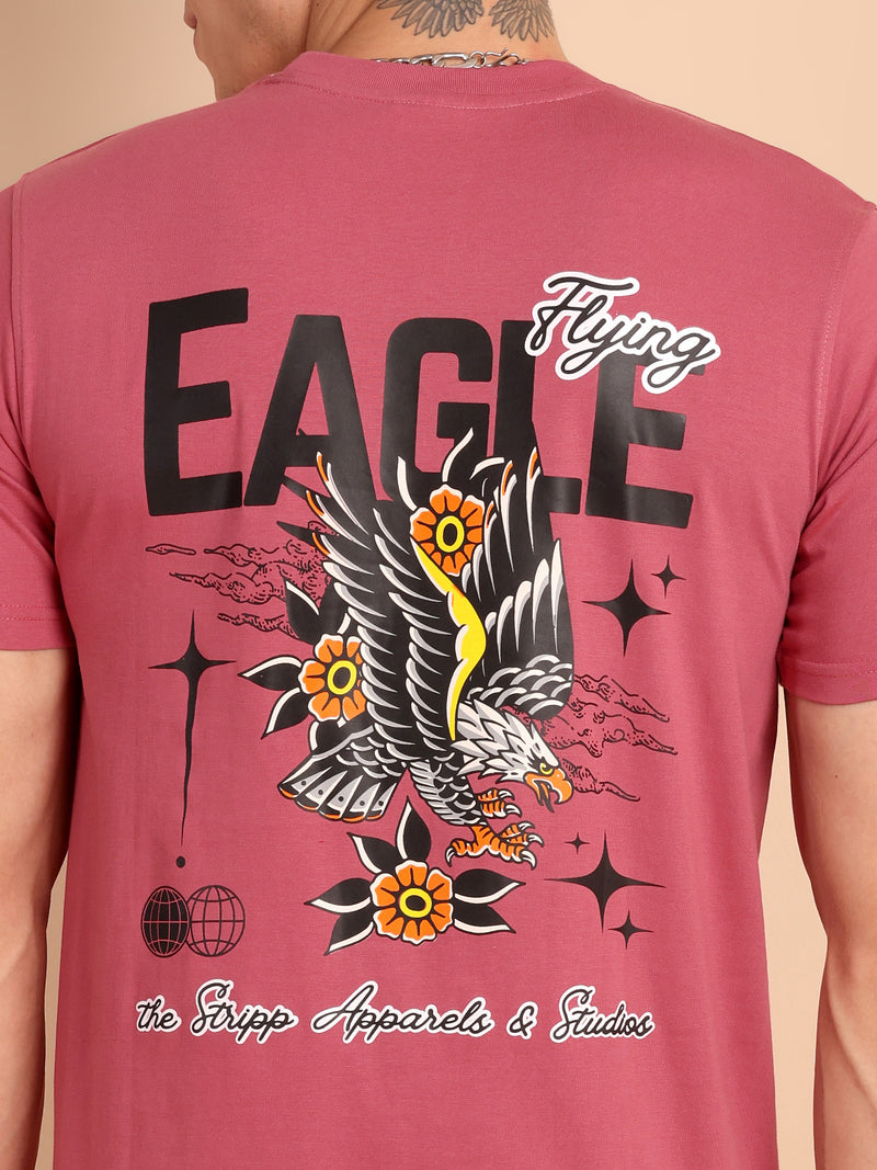 DARK RAMON PINK, IMPORTED COTTON BIO WASHED-FEEL SOFT CREW NECK T SHIRT