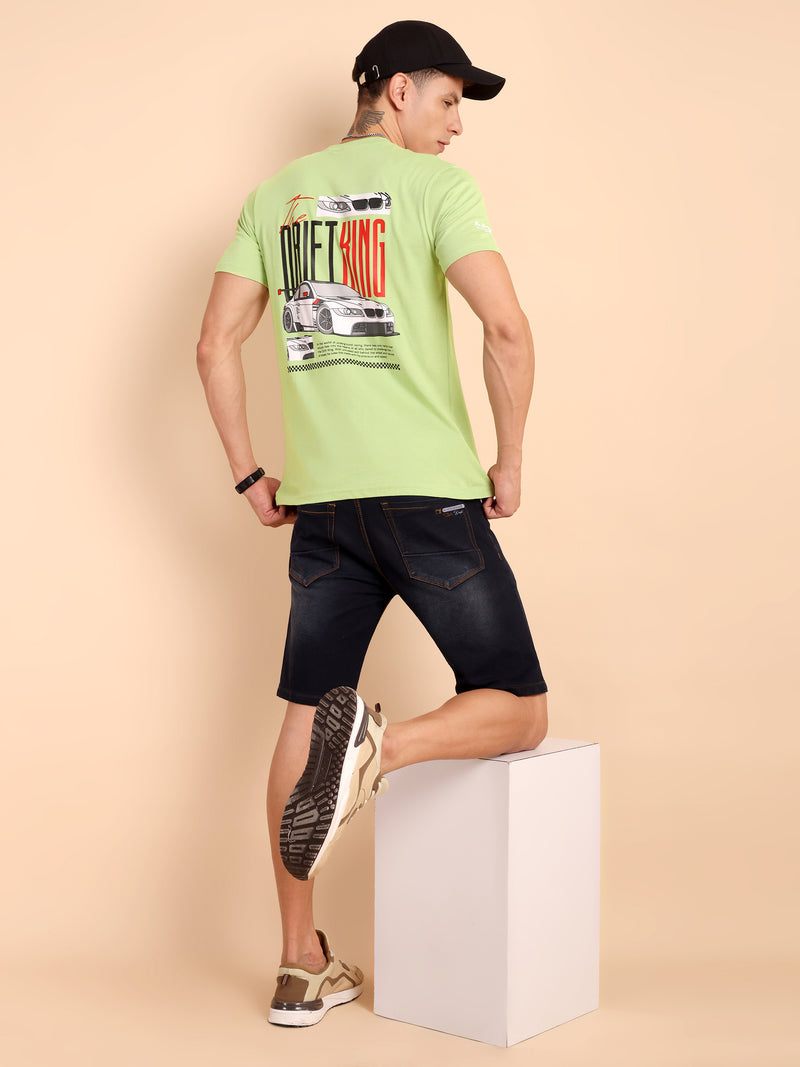 LIMEPISTACHIO, IMPORTED COTTON BIO WASHED-FEEL SOFT CREW NECK T SHIRT