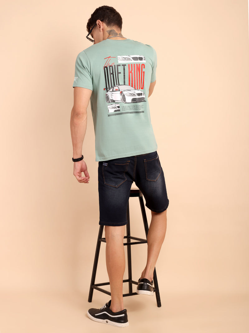 CAPER ASH GREY, IMPORTED COTTON BIO WASHED-FEEL SOFT CREW NECK T SHIRT