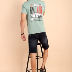 CAPER ASH GREY, IMPORTED COTTON BIO WASHED-FEEL SOFT CREW NECK T SHIRT