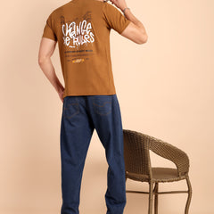 BROWN SUGAR, IMPORTED COTTON BIO WASHED-FEEL SOFT CREW NECK T SHIRT