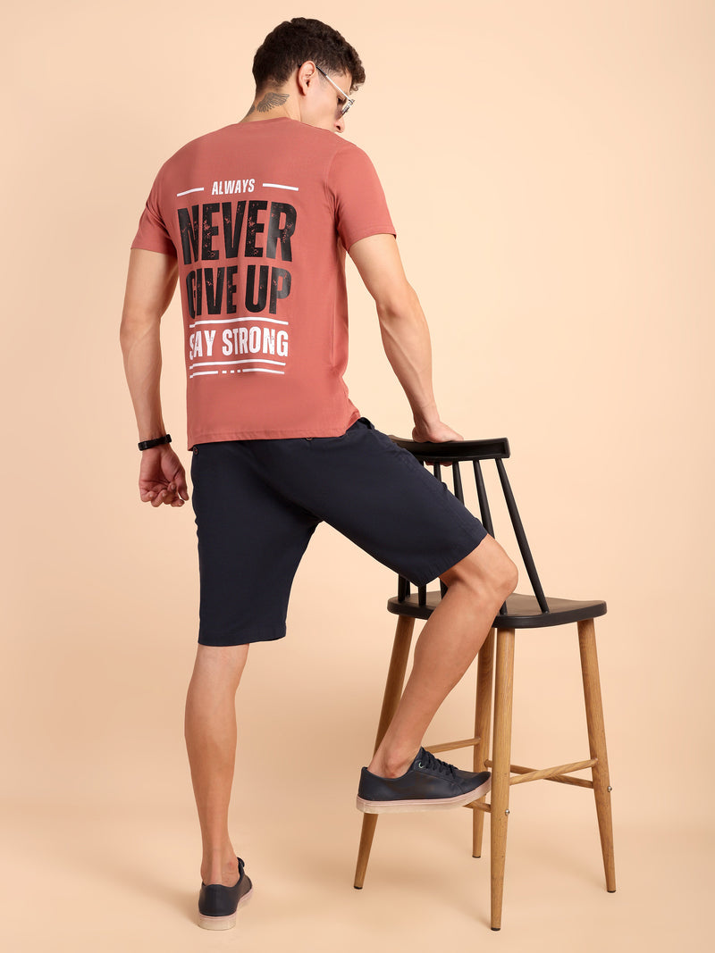 PEACH MODE, IMPORTED COTTON BIO WASHED-FEEL SOFT CREW NECK T SHIRT