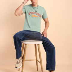 CAPER ASH GREY, IMPORTED COTTON BIO WASHED-FEEL SOFT CREW NECK T SHIRT
