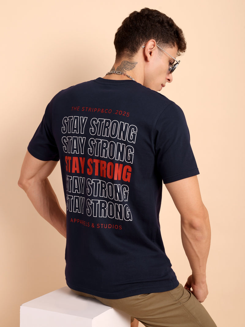 NAVY BLUE, IMPORTED COTTON BIO WASHED-FEEL SOFT CREW NECK T SHIRT
