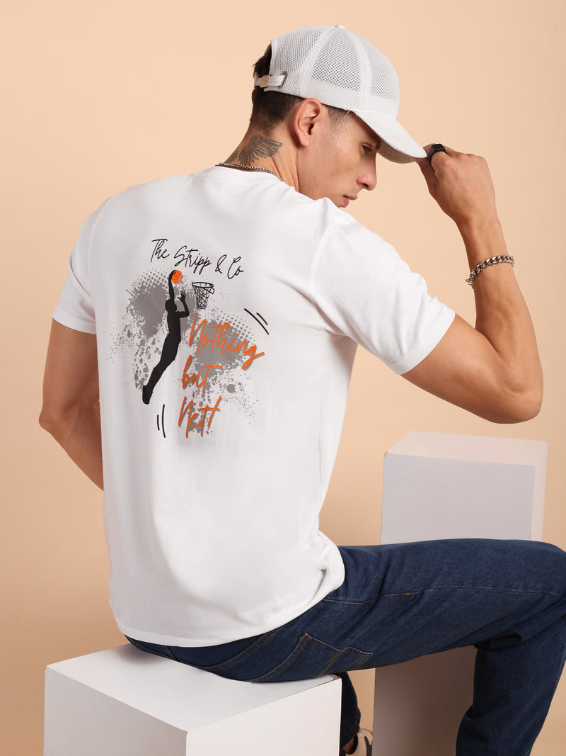 MILKY WHITE, IMPORTED COTTON BIO WASHED-FEEL SOFT CREW NECK T SHIRT