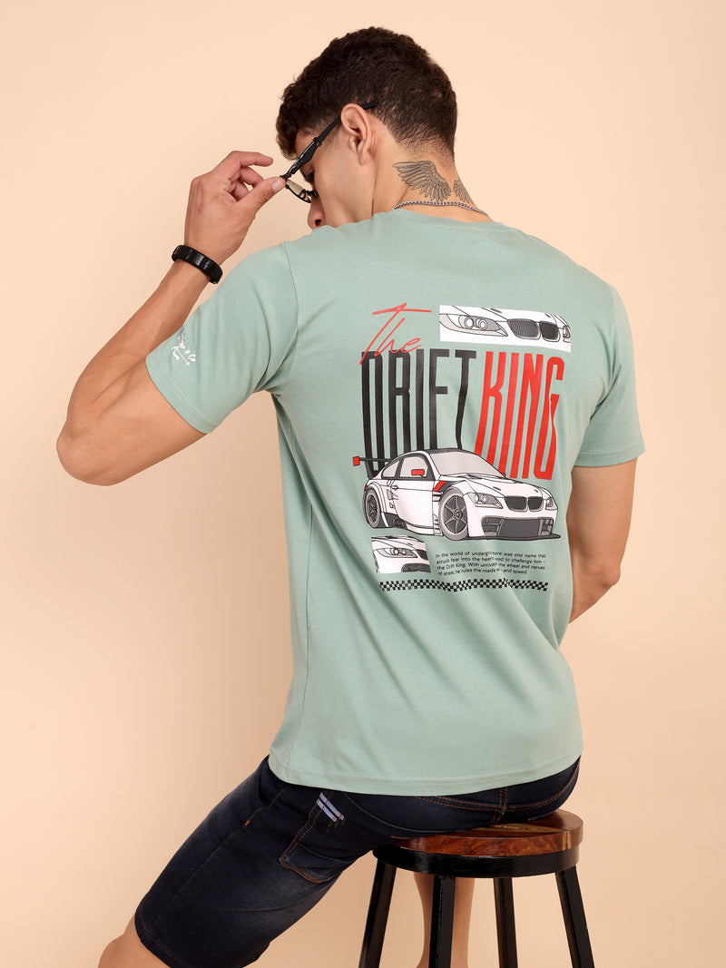 CAPER ASH GREY, IMPORTED COTTON BIO WASHED-FEEL SOFT CREW NECK T SHIRT