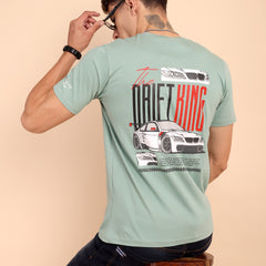 CAPER ASH GREY, IMPORTED COTTON BIO WASHED-FEEL SOFT CREW NECK T SHIRT