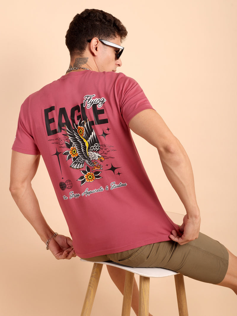DARK RAMON PINK, IMPORTED COTTON BIO WASHED-FEEL SOFT CREW NECK T SHIRT
