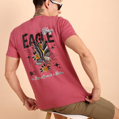 DARK RAMON PINK, IMPORTED COTTON BIO WASHED-FEEL SOFT CREW NECK T SHIRT