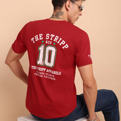 CRIMSON PURE RED, IMPORTED COTTON BIO WASHED-FEEL SOFT CREW NECK T SHIRT