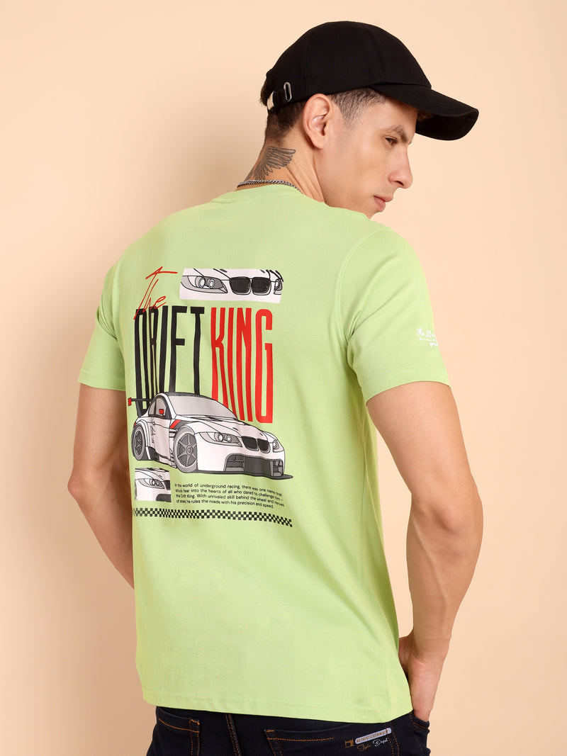 LIMEPISTACHIO, IMPORTED COTTON BIO WASHED-FEEL SOFT CREW NECK T SHIRT