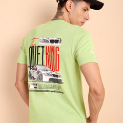 LIMEPISTACHIO, IMPORTED COTTON BIO WASHED-FEEL SOFT CREW NECK T SHIRT