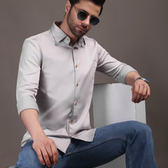 11. Poly Satin Lycra Shirt with Gold Metal Button - Premium, Unbreakable button
